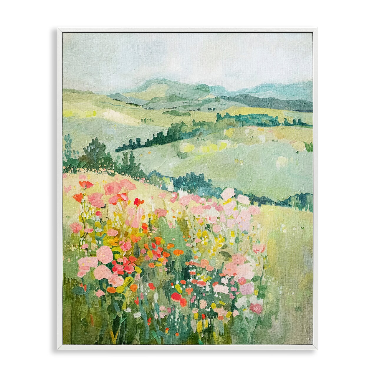 Stupell Industries Soft Flowers Meadow Framed Giclee Wall Art Design by RileyB